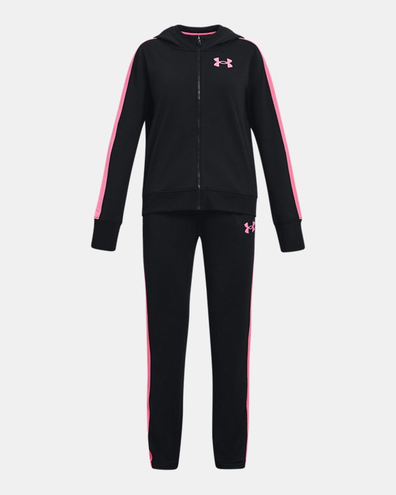 Mädchen UA Strick-Trainingsanzug mit Kapuze, Black, pdpMainDesktop image number 0